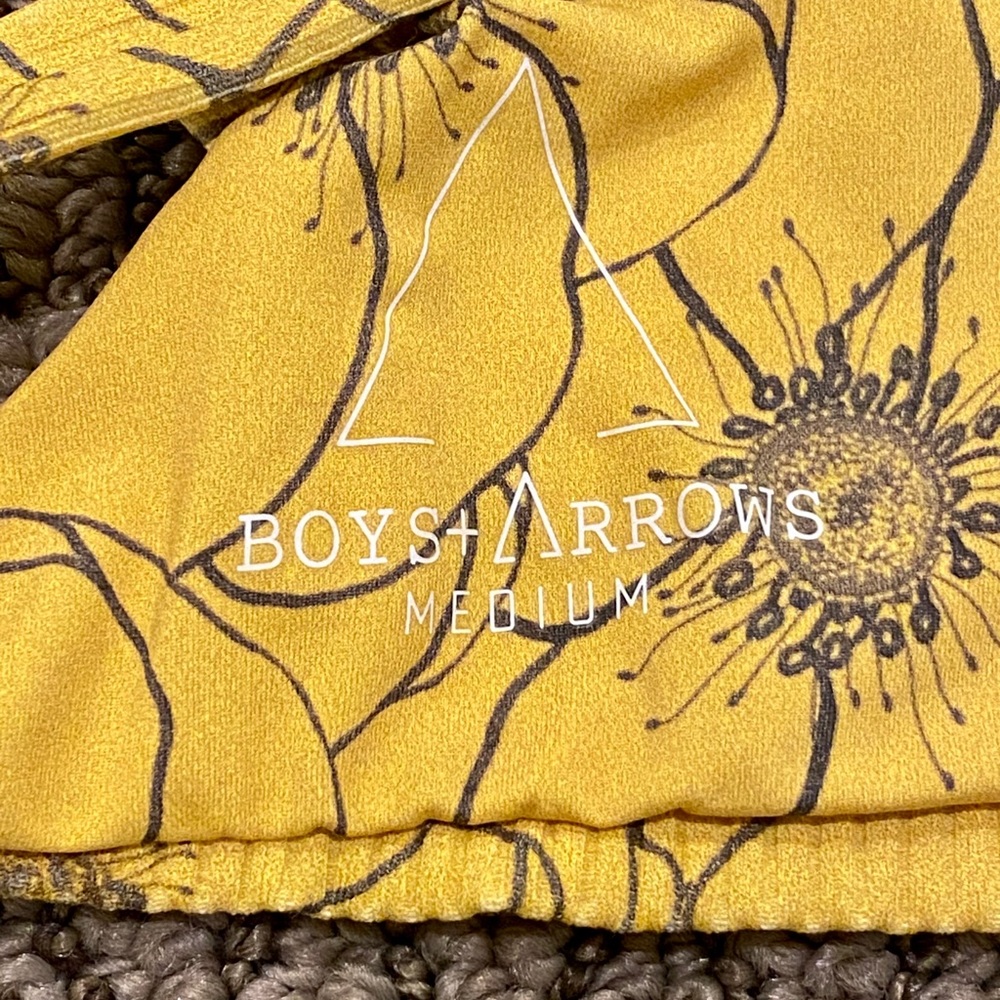 Boys + Arrows Yellow Floral Ribbed Bikini Top - Picture 4 of 5